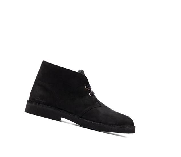 Botas De Desierto Clarks Ligeros Gamuza Hombre Negras | CDHT-43718