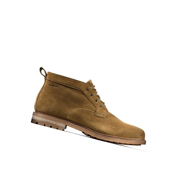 Botines Clarks Foxwell Mid Cuero Hombre Marrones | CYPR-41380