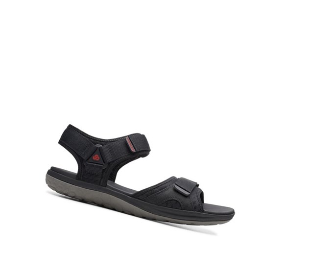 Sandalias Casuales Clarks Step Beat Sun Textil Hombre Negras | KTLQ-17483