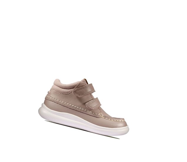 Zapatillas Casuales Clarks Crest Tuktu Cuero Niña Rosas | YMBX-51783