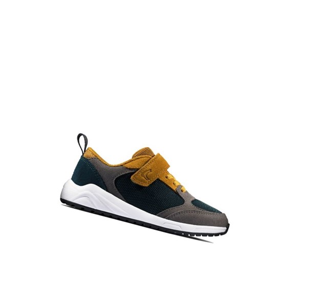 Zapatillas Clarks Aeon Flex Textil Niña Gris Oscuro Amarillo | JNYU-16590