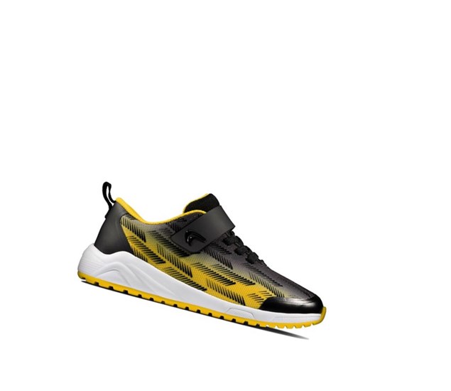 Zapatillas Clarks Aeon Pace Cuero Niña Negras Amarillo | CYNQ-05961