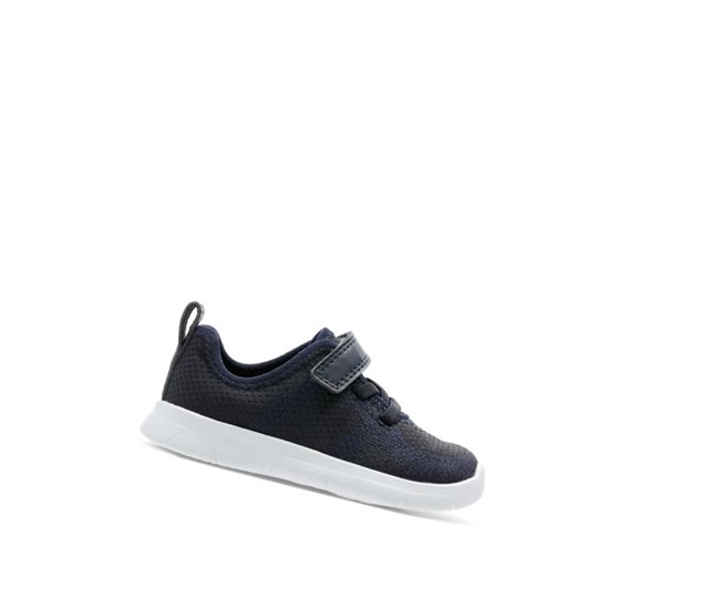 Zapatillas Clarks Ath Flux Cuero Niña Azul Marino | HELV-93486