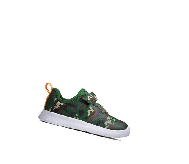 Zapatillas Clarks Ath Flux Textil Niño Verde Oliva Camuflaje | BAHZ-62531