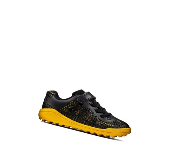 Zapatillas Clarks Award Swift Niña Negras Amarillo | KVQM-36087