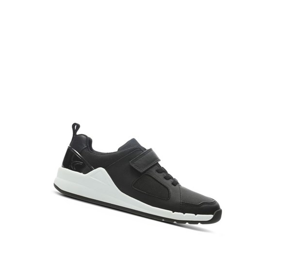 Zapatillas Clarks Orbit Ride Cuero Niño Negras | BWFP-29310