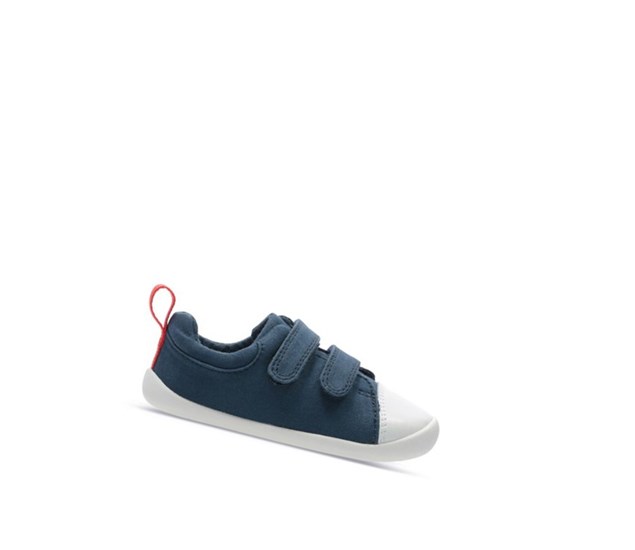 Zapatillas Para Caminar Clarks Roamer Craft Lona Textil Niño Azul Marino | WLPN-89675