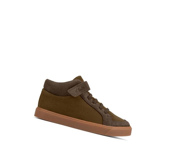 Zapatos Casuales Clarks City Hop Niño Verde Oliva | PUOR-42587