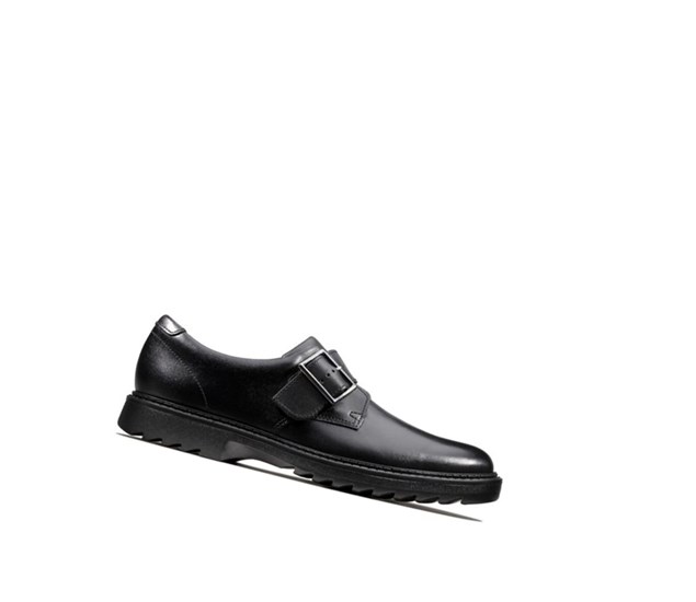 Zapatos Escolares Clarks Asher Civic Cuero Niño Negras | BJLC-35217