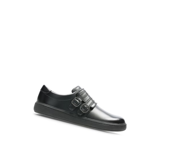 Zapatos Escolares Clarks Calle Stride Cuero Niño Negras | UVBX-37451