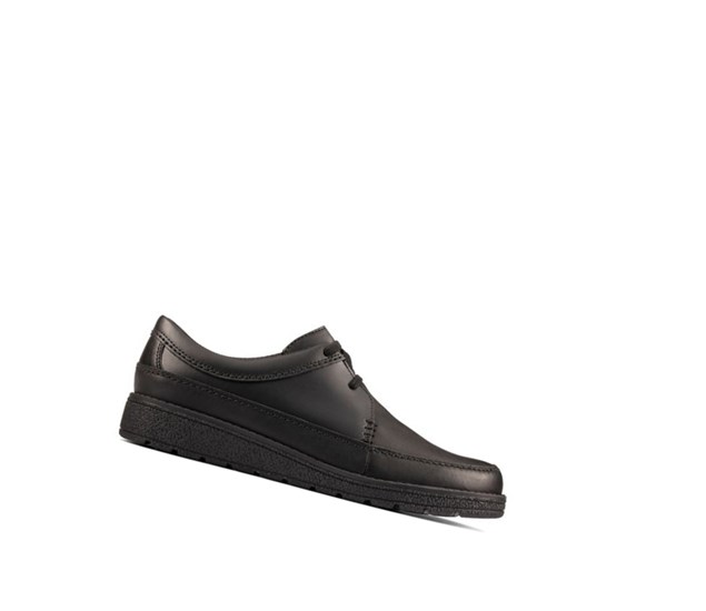 Zapatos Escolares Clarks Mendip Weaver Cuero Niño Negras | WLYG-42861