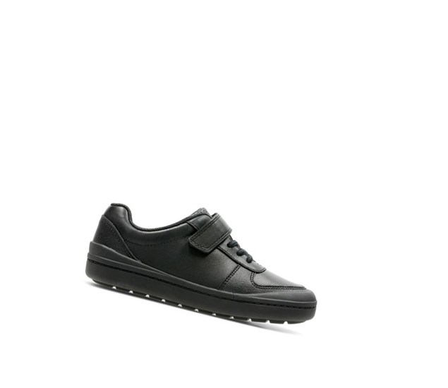 Zapatos Escolares Clarks Rock Verve Cuero Niña Negras | YAFQ-63540