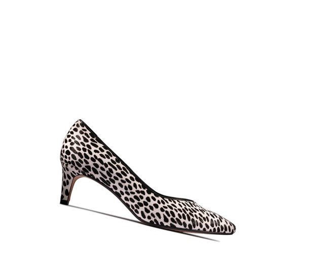 Zapatos Piel Clarks Laina 55 Court Print Cuero Mujer Leopardo | QZEY-84297