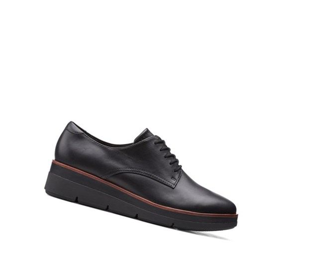 Zapatos Piel Clarks Shaylin Encaje Cuero Mujer Negras | ARZU-05482