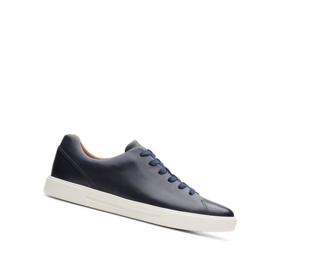 Zapatos Piel Clarks Un Costa Encaje Cuero Hombre Azul Marino | SAPY-34062