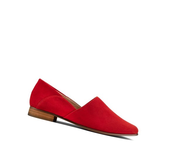 Zapatos Planos Clarks Pure Tone Gamuza Mujer Rojas | BVYM-17489