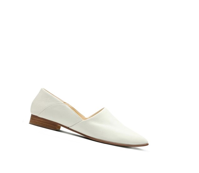 Zapatos Slip On Clarks Pure Tone Cuero Mujer Blancas | EGFP-35428