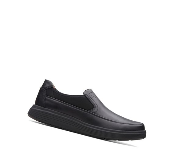 Zapatos Slip On Clarks Un Abode Go Cuero Hombre Negras | EPDJ-86471