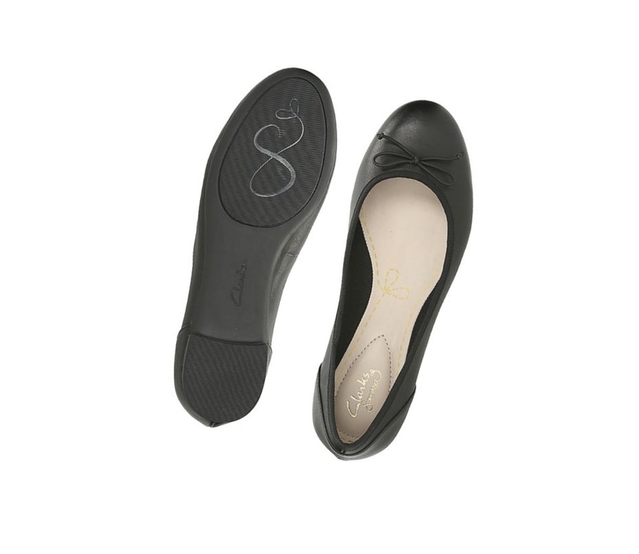 Ballerinas Clarks Couture Bloom Cuero Mujer Negras | RVSI-41869