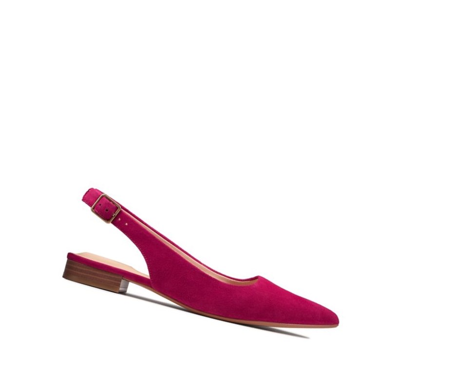 Ballerinas Clarks Laina15 Sling Gamuza Mujer Fucsia | TFAS-95487