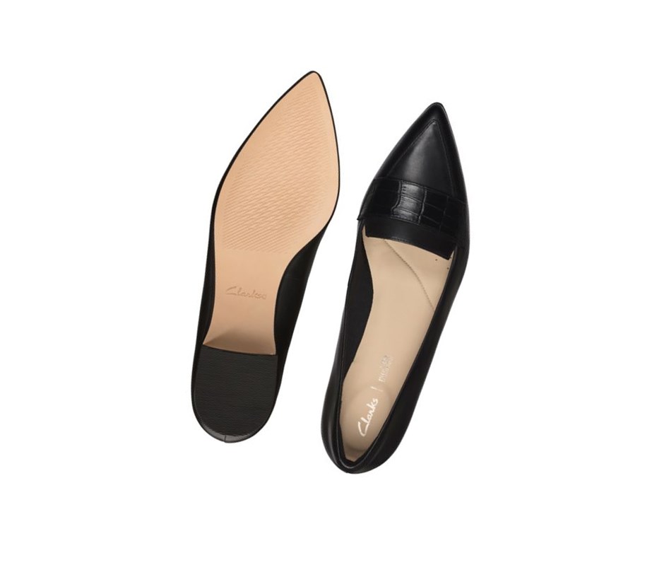 Ballerinas Clarks Laina 15 Cuero Mujer Negras | CYWB-60835