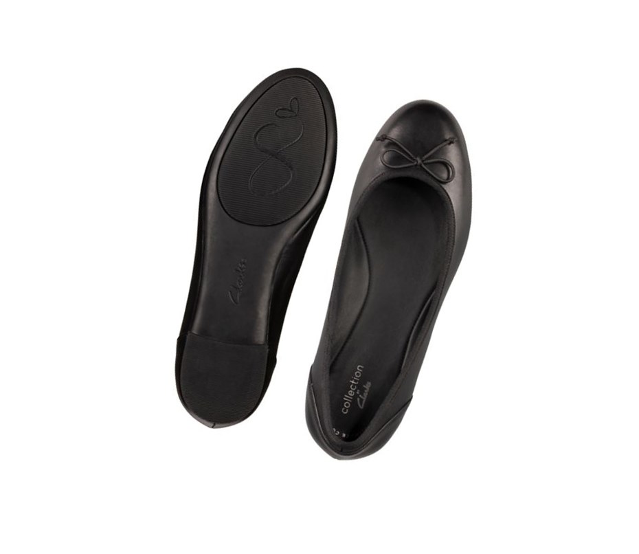 Ballerinas Clarks Patale Cuero Mujer Negras | HSQM-57032