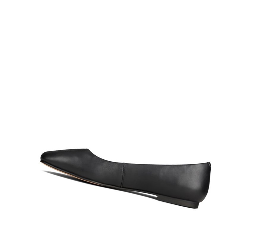 Ballerinas Clarks Pure 2 Cuero Mujer Negras | GJVU-67831