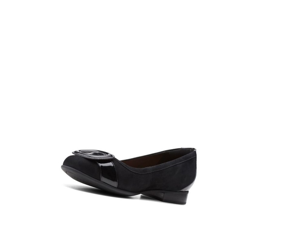 Ballerinas Clarks Un Blush Cove Gamuza Mujer Negras | OFMG-42837