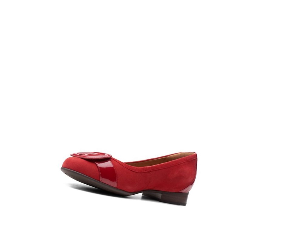 Ballerinas Clarks Un Blush Cove Gamuza Mujer Rojas | RZAE-80621