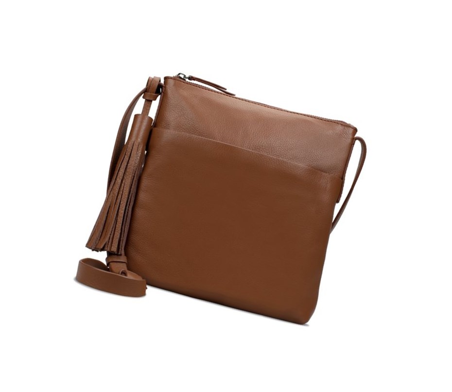 Bolsos Cruzados Clarks Topsham Shine Cuero Mujer Marrones | ZOML-18926