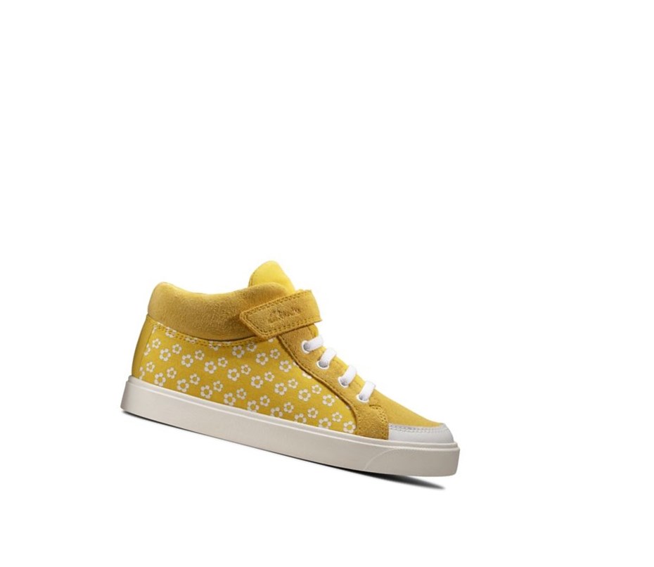 Botas Casuales Clarks City Hop Niña Amarillo | VWXD-12785