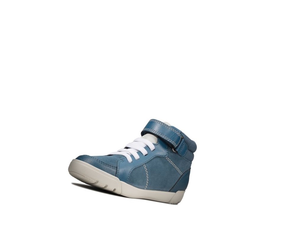 Botas Casuales Clarks Emery Beat Gamuza Niño Azules | FPNH-31650