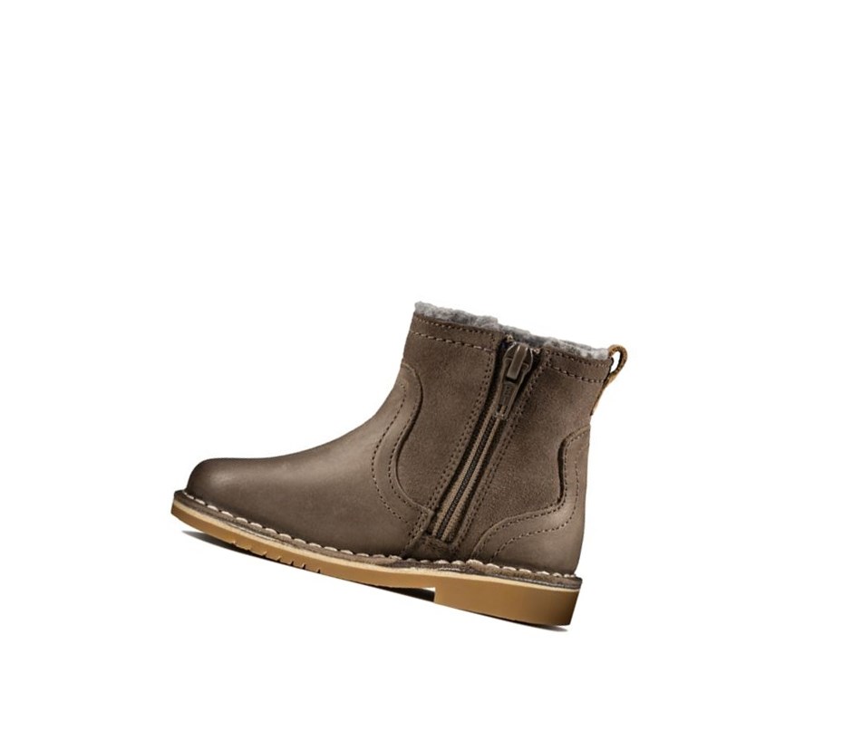 Botas Cuero Clarks Comet Frost Cuero Niña Marrones | OKJL-06293