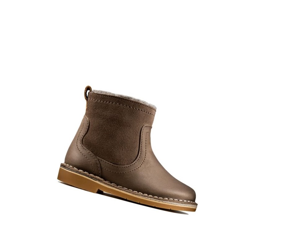 Botas Cuero Clarks Comet Frost Cuero Niña Marrones | OKJL-06293