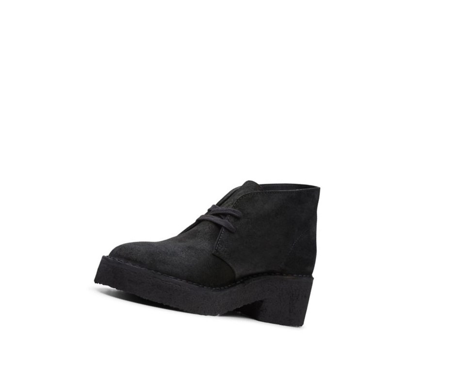 Botas De Desierto Clarks Arisa Gamuza Mujer Negras | TUAY-04263