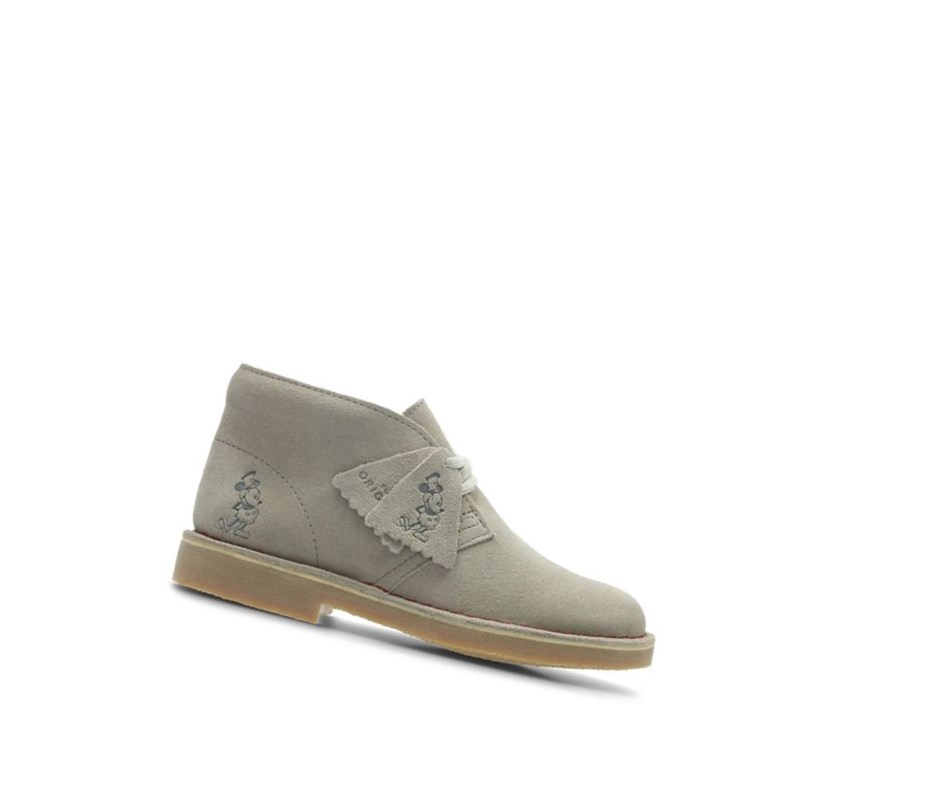 Botas De Desierto Clarks Iconic Embossed Gamuza Niña Beige | ZQEG-87290