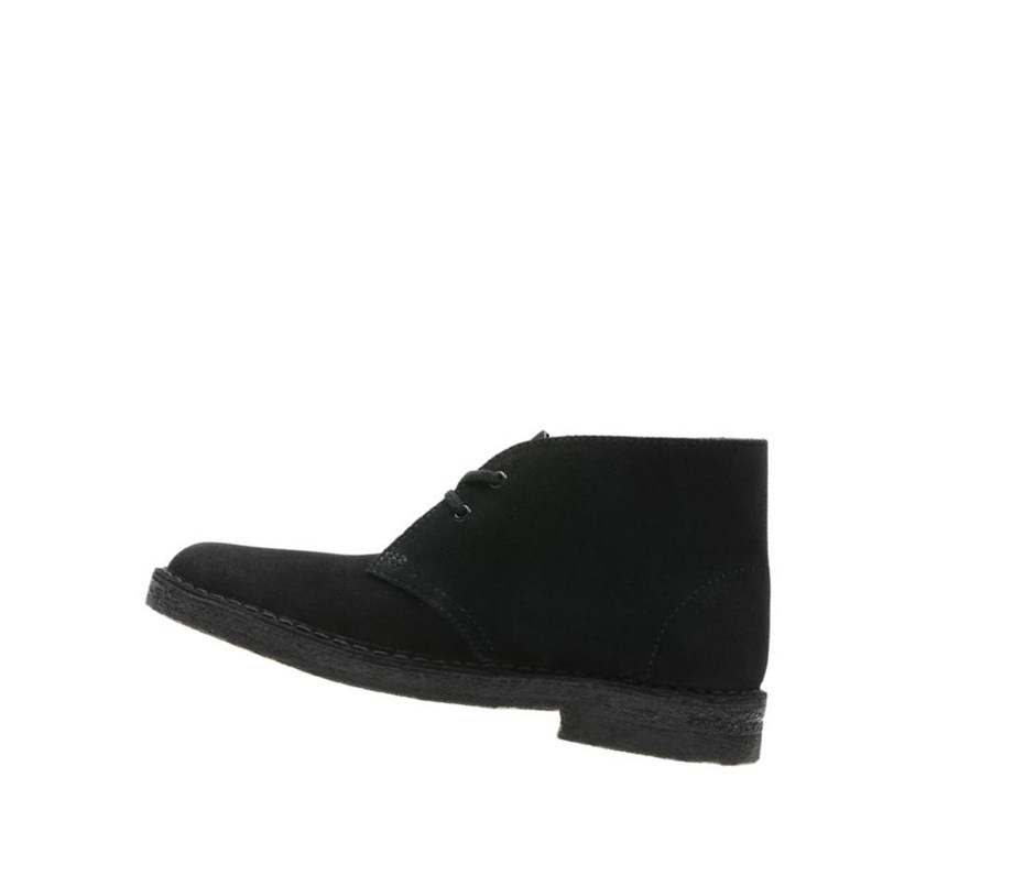 Botas De Desierto Clarks Iconic Gamuza Mujer Negras | MXNA-78340