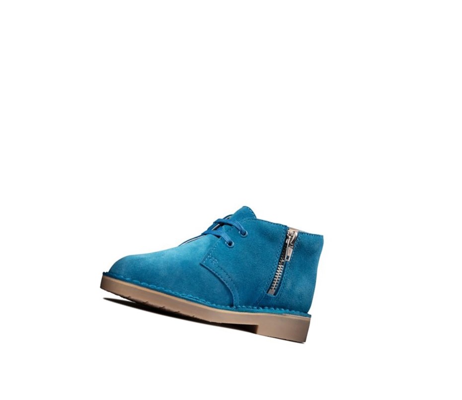 Botas De Desierto Clarks Iconic Gamuza Niño Azules | GALV-13820