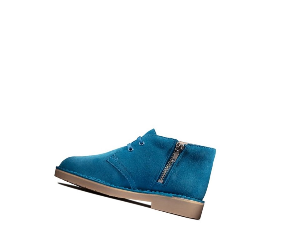 Botas De Desierto Clarks Iconic Gamuza Niño Azules | GALV-13820