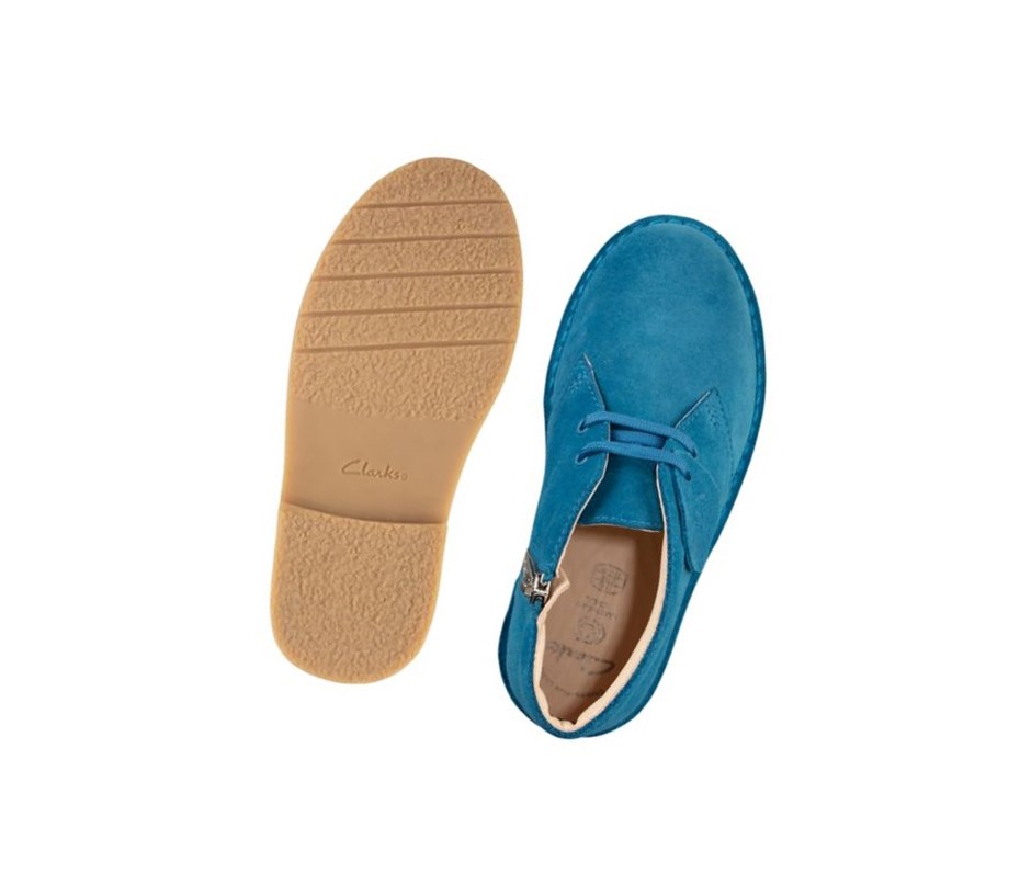 Botas De Desierto Clarks Iconic Gamuza Niño Azules | GALV-13820