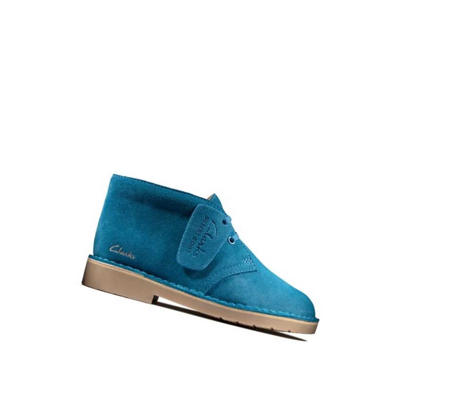 Botas De Desierto Clarks Iconic Gamuza Niño Azules | GALV-13820