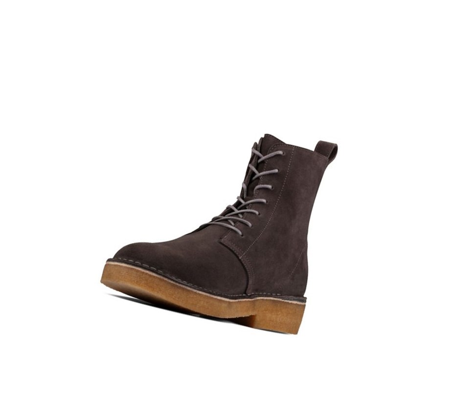 Botas De Desierto Clarks Mali 2 Cuero Hombre Gris Oscuro | GIJE-08354