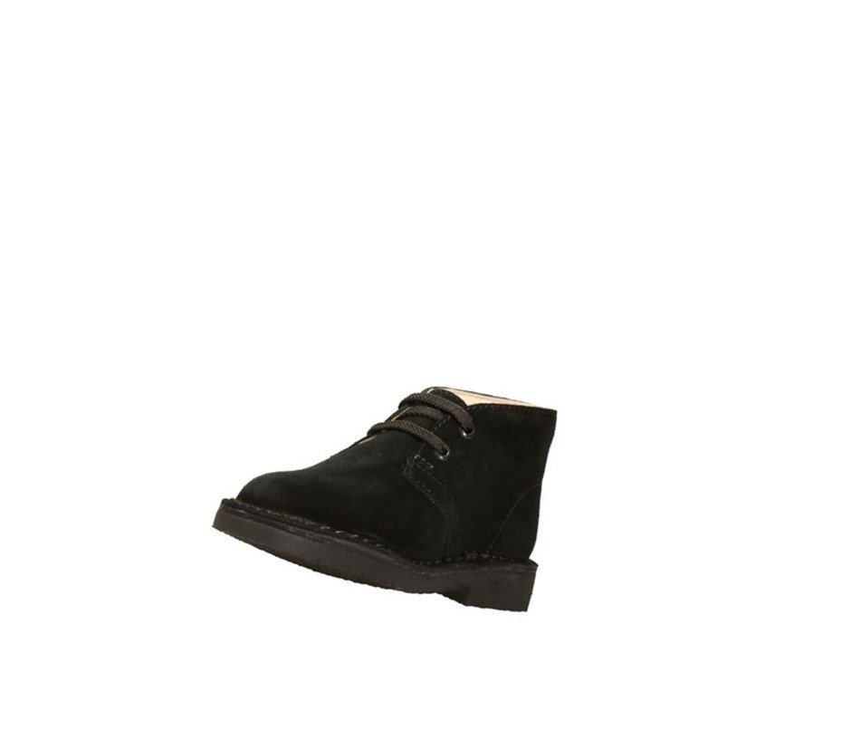 Botas De Desierto Clarks Originales Gamuza Niña Negras | DCAB-69743