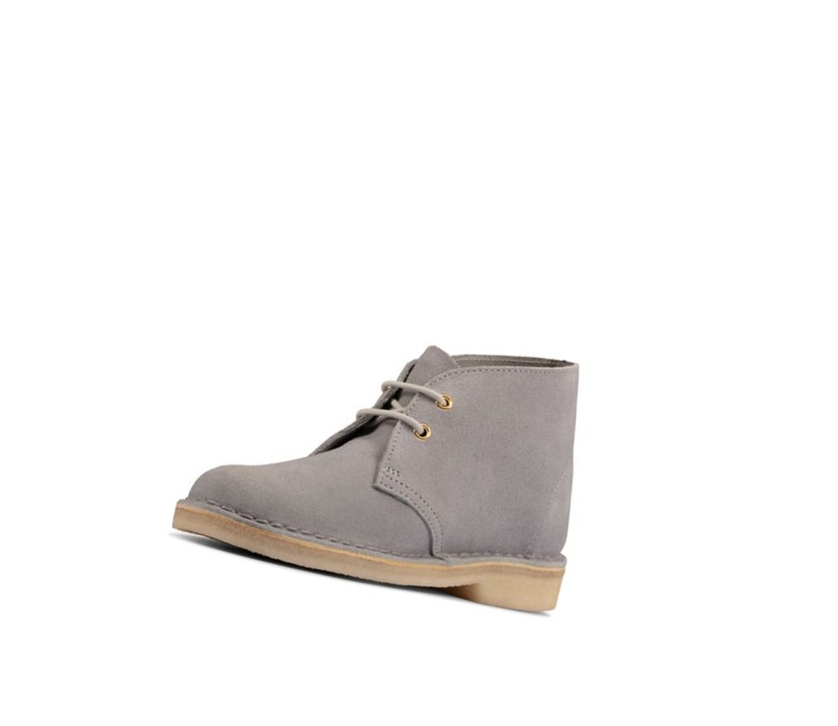 Botas De Desierto Clarks Originales Gamuza Mujer Azules Gris | EKBA-45321