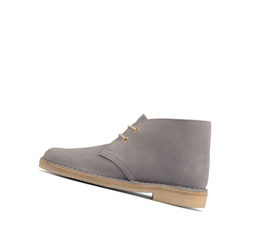 Botas De Desierto Clarks Originales Gamuza Mujer Azules Gris | EKBA-45321