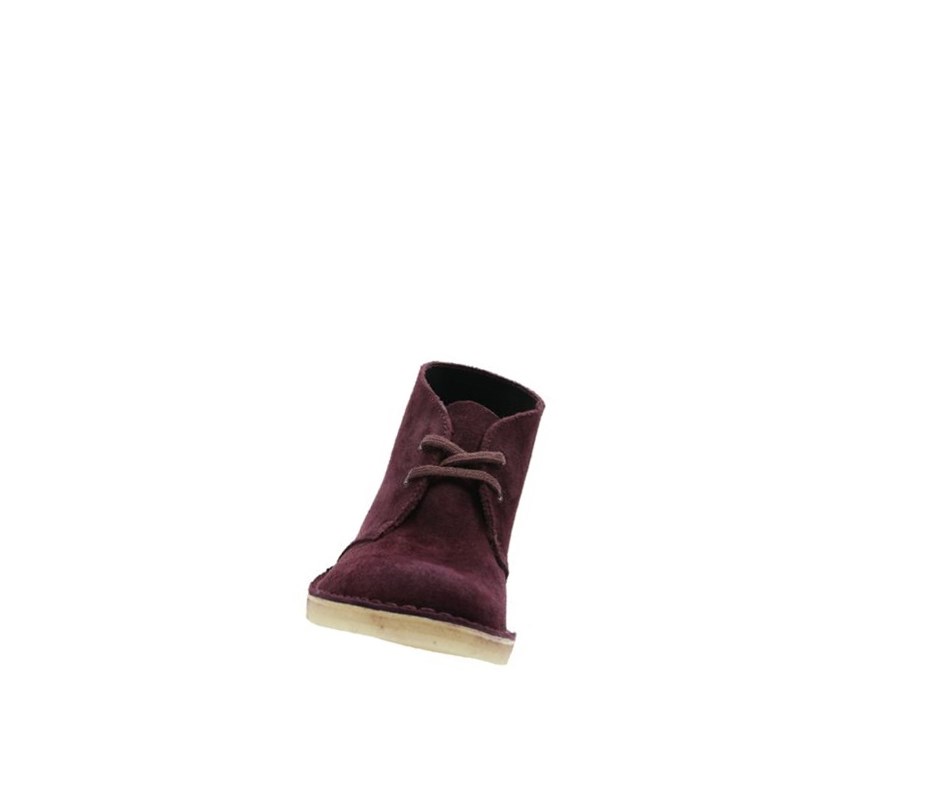 Botas De Desierto Clarks Originales Gamuza Mujer Burdeos | NSUW-10786