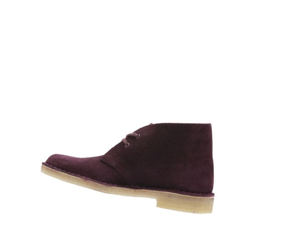 Botas De Desierto Clarks Originales Gamuza Mujer Burdeos | NSUW-10786