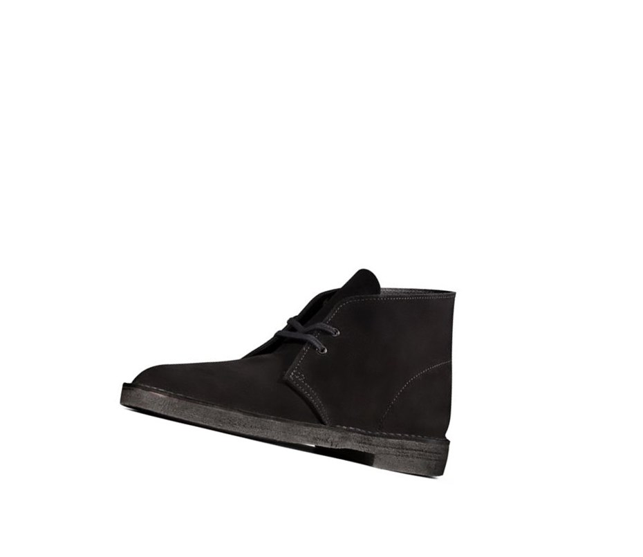 Botas De Desierto Clarks Originales Gamuza Hombre Negras | OESA-63401