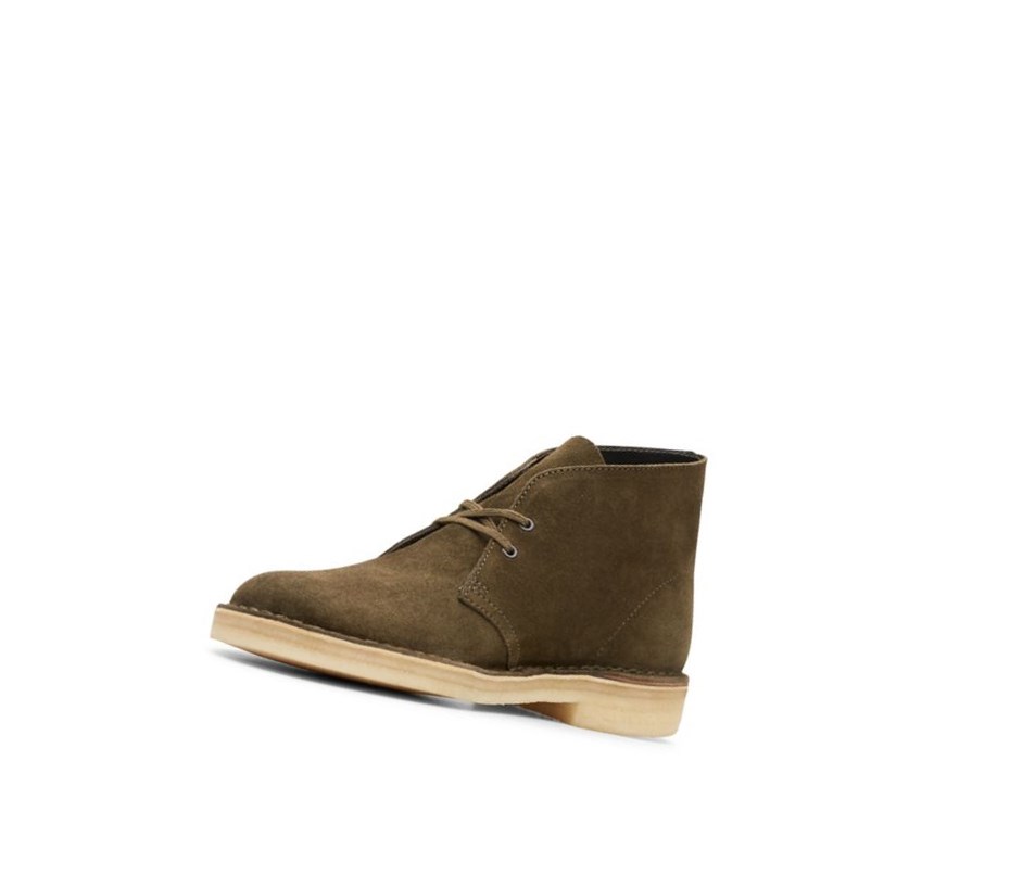 Botas De Desierto Clarks Originales Gamuza Hombre Verde Oliva Oscuro | SJXW-82140