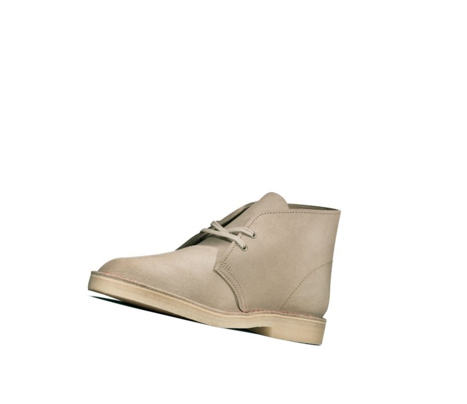 Botas De Desierto Clarks Originales Gamuza Hombre Beige | YTNZ-24601